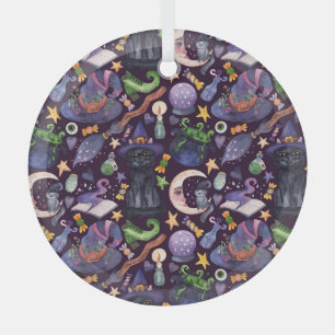 Halloween magic: dark hand-drawn pattern. glass tree decoration
