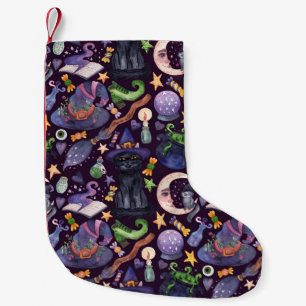 Halloween magic: dark hand-drawn pattern. small christmas stocking