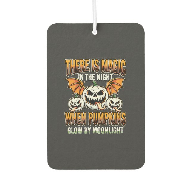 Halloween Magic Pumpkin Moonlight Horror Vector Car Air Freshener (Front)