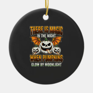 Halloween Magic Pumpkin Moonlight Horror Vector Ceramic Tree Decoration