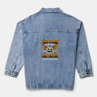 Halloween Magic Pumpkin Moonlight Horror Vector Denim Jacket