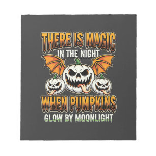 Halloween Magic Pumpkin Moonlight Horror Vector Notepad