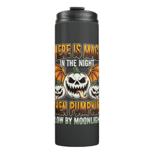 Halloween Magic Pumpkin Moonlight Horror Vector Thermal Tumbler