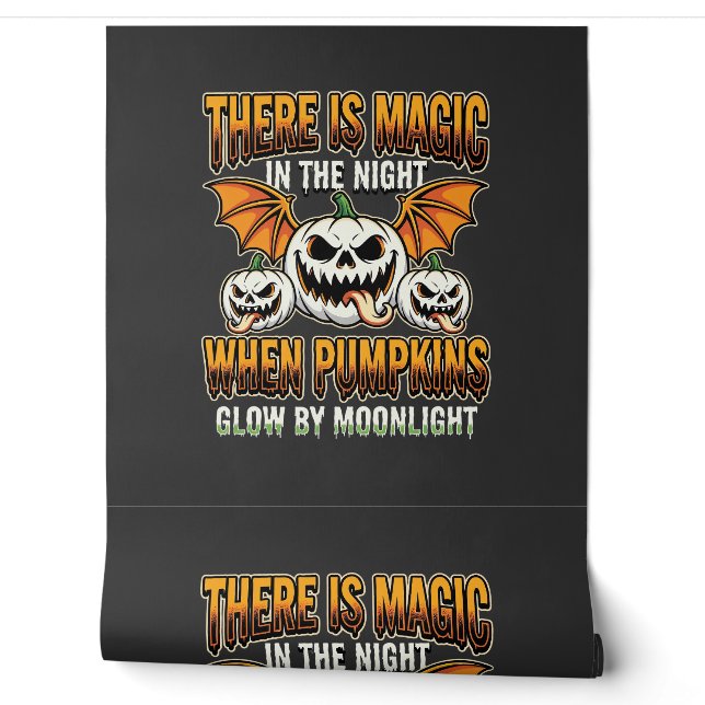Halloween Magic Pumpkin Moonlight Horror Vector Wallpaper (Unrolling)