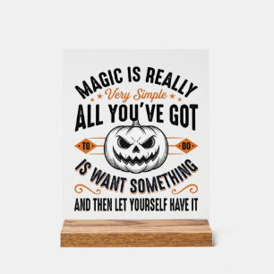 Halloween Magic Pumpkin Vintage Vector Shirt Desig Acrylic Sign