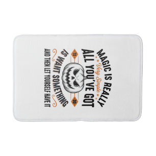 Halloween Magic Pumpkin Vintage Vector Shirt Desig Bath Mat