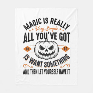 Halloween Magic Pumpkin Vintage Vector Shirt Desig Fleece Blanket
