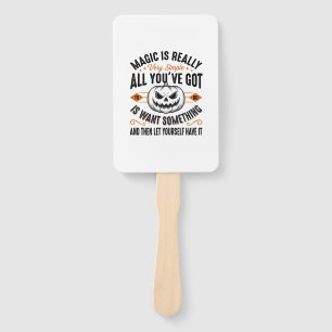 Halloween Magic Pumpkin Vintage Vector Shirt Desig Hand Fan