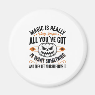 Halloween Magic Pumpkin Vintage Vector Shirt Desig Magnet