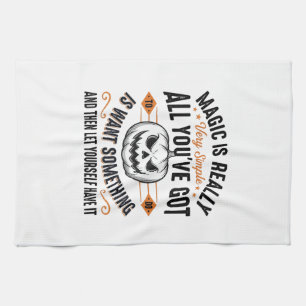 Halloween Magic Pumpkin Vintage Vector Shirt Desig Tea Towel