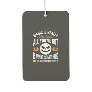 Halloween Magic Quote Pumpkin Face Design Car Air Freshener
