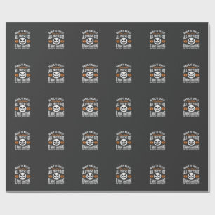 Halloween Magic Quote Pumpkin Face Design Wrapping Paper
