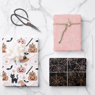 Halloween Magic & Spiderwebs Mix ID1327 Wrapping Paper Sheet