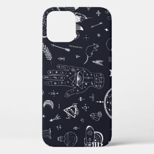 Halloween Magic: Vintage Doodle Pattern. iPhone 12 Case