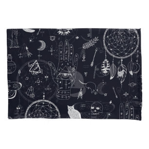 Halloween Magic: Vintage Doodle Pattern. Pillowcase