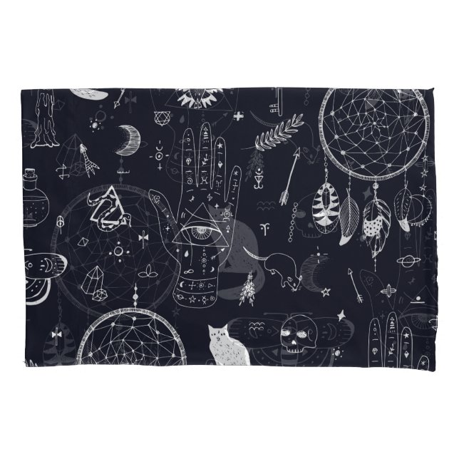 Halloween Magic: Vintage Doodle Pattern. Pillowcase (Front)