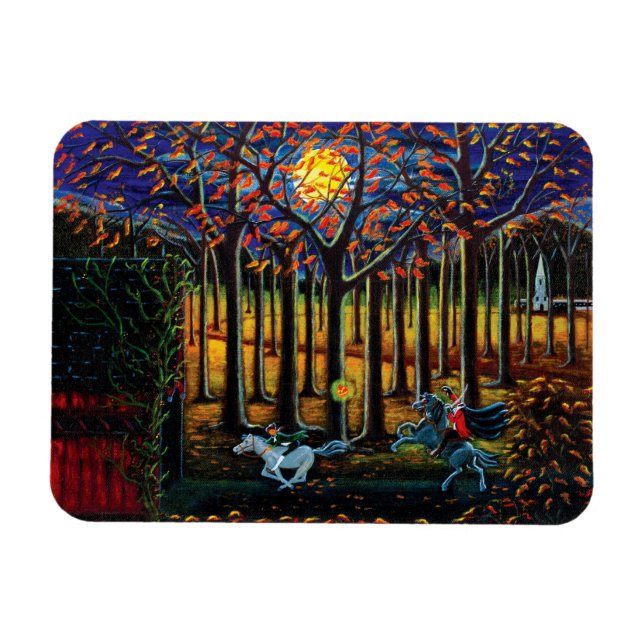 Halloween magnet "Headless Horseman " (Horizontal)