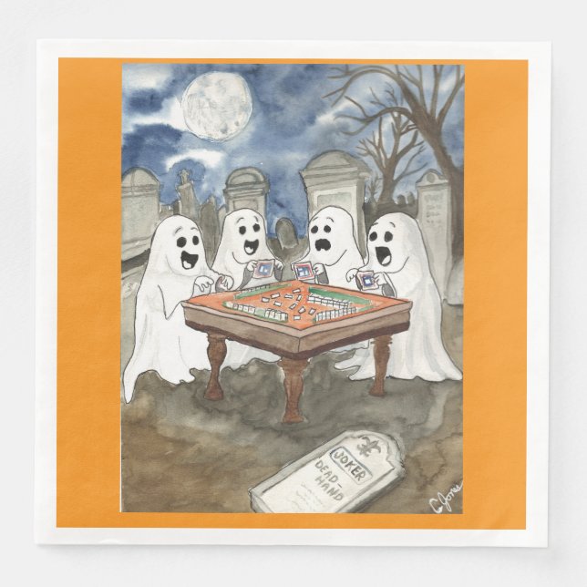 Halloween Mahjong Napkin (Front)