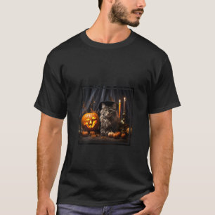 Halloween Maine Coon Black Love Pumpkins Cat V Nec T-Shirt