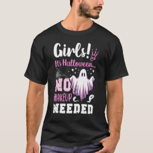 Halloween Makeup Joke Girls Pink T-Shirt