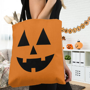 Halloween Male Jack-O-Lantern Pumpkin Face Tote Bag