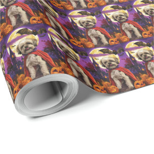 Halloween Malti Tzu Vampire Pumpkins Scary  Wrapping Paper