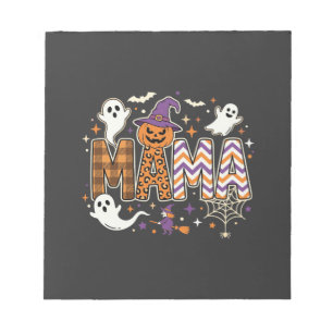 Halloween Mama Ghosts Witch and Pumpkin Graphic Notepad