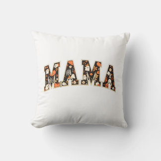 Halloween MAMA– Retro Varsity Ghost & Pumpk Cushion