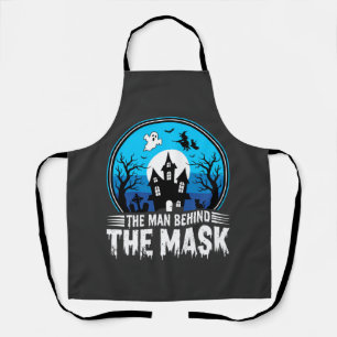 Halloween Man Behind the Mask Haunted House Apron