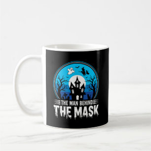 Halloween Man Behind the Mask Haunted House Coffee Mug