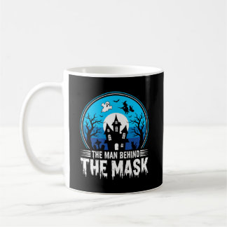 Halloween Man Behind the Mask Haunted House Coffee Mug
