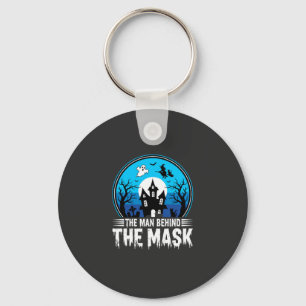 Halloween Man Behind the Mask Haunted House Key Ring