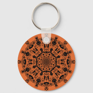 Halloween Mandala Key Ring