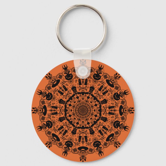 Halloween Mandala Key Ring (Front)
