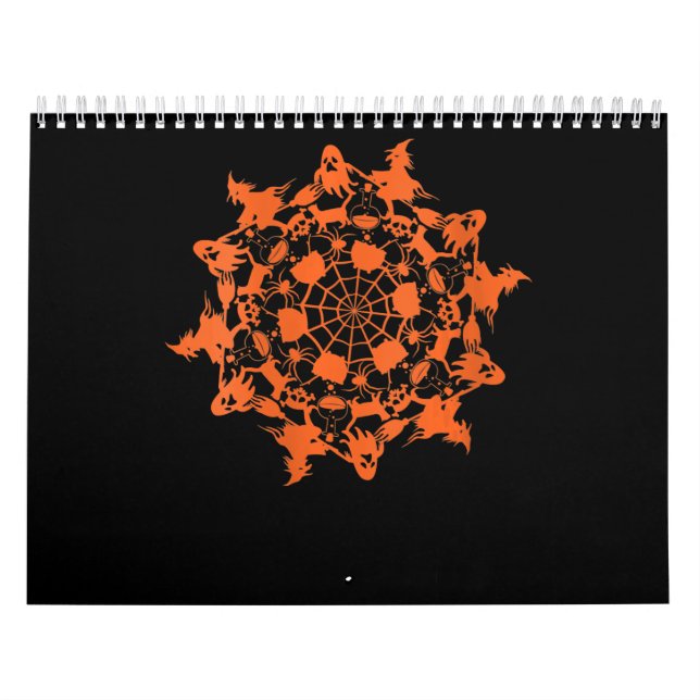 Halloween Mandala Spider Witch Ghost Skull Gift Calendar (Cover)