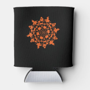 Halloween Mandala Spider Witch Ghost Skull Gift Can Cooler