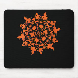Halloween Mandala Spider Witch Ghost Skull Gift Mouse Mat