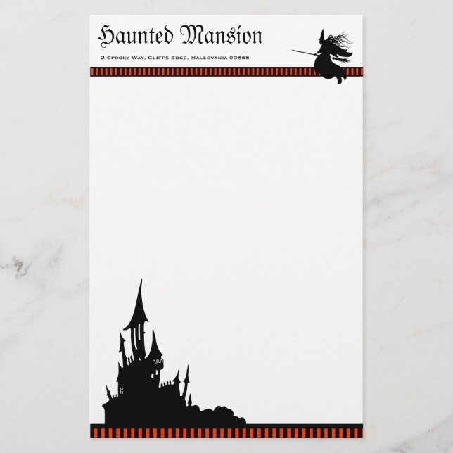 Halloween Mansion Stationery (Front)