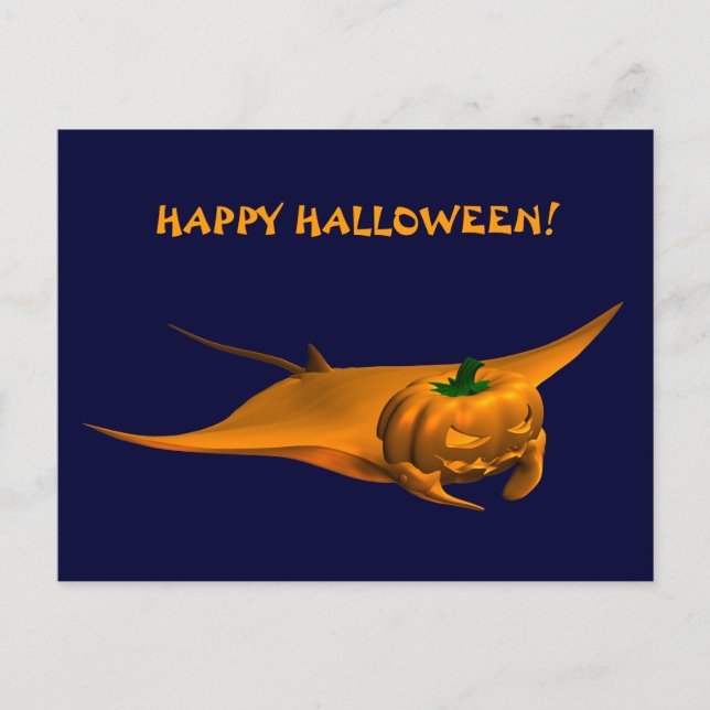 Halloween Manta Ray Postcard (Front)