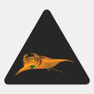 Halloween Manta Ray Triangle Sticker