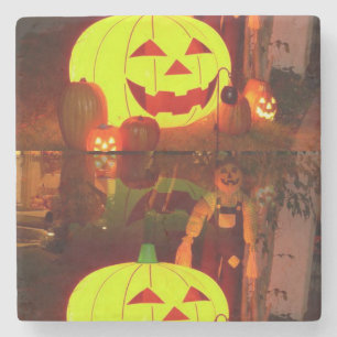 Halloween Marble Stone Coaster, Scarecrow Coaster
