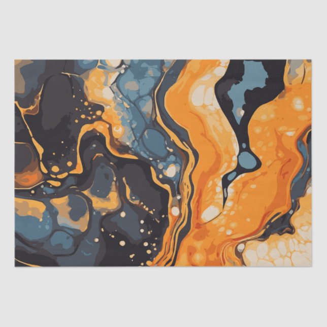 Halloween Marble Watercolour Swirl 14 Tissue Paper (Front)