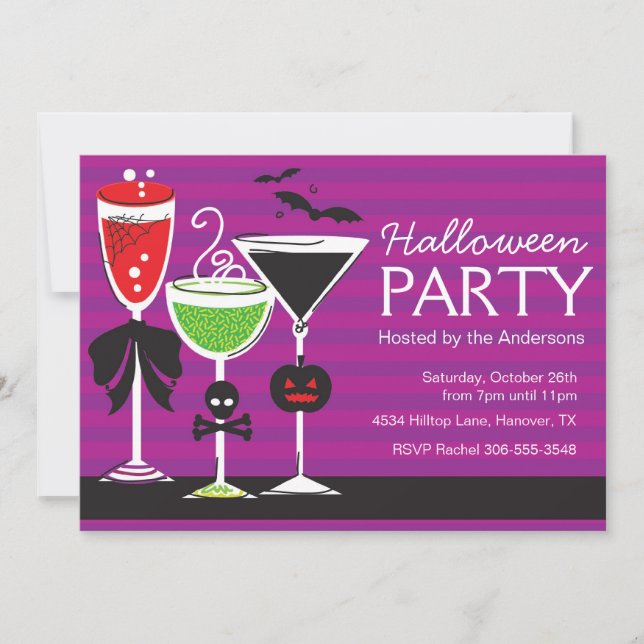 Halloween Martini Dinner Party Invitation (Front)