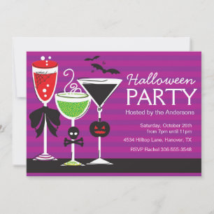 Halloween Martini Dinner Party Invitation