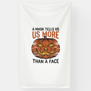 Halloween Mask Quote Vintage Pumpkin Face T-Shirt_ Banner
