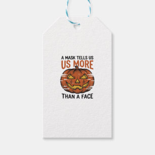 Halloween Mask Quote Vintage Pumpkin Face T-Shirt_ Gift Tags