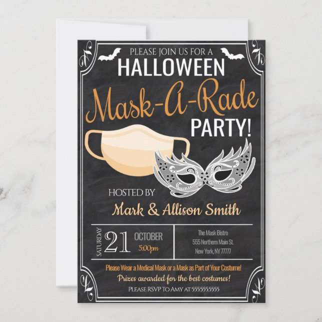 Halloween Masquerade Party Invitation (Front)