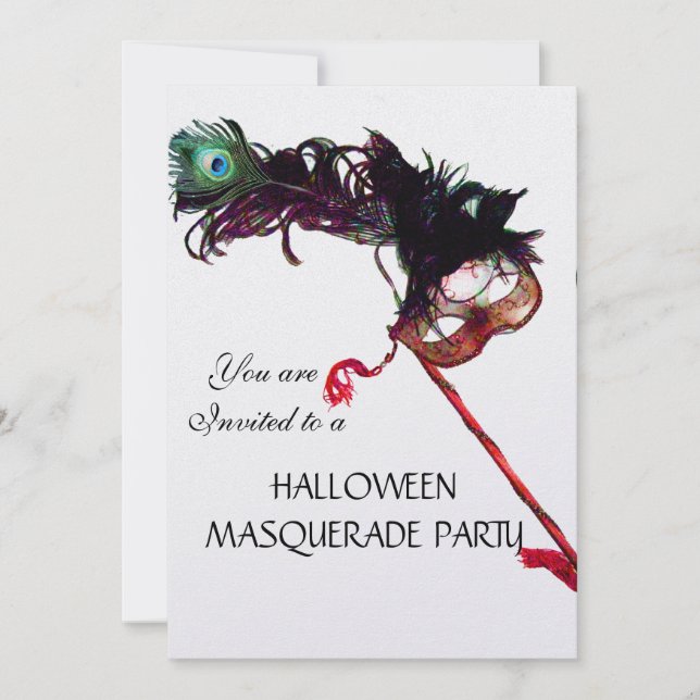 HALLOWEEN MASQUERADE PARTY MASK,white ice Invitation (Front)