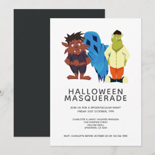 Halloween Masquerade Party Personalised Invitation