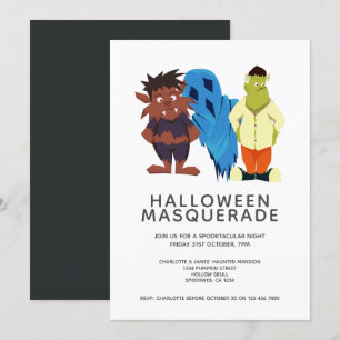 Halloween Masquerade Party Personalised Invitation